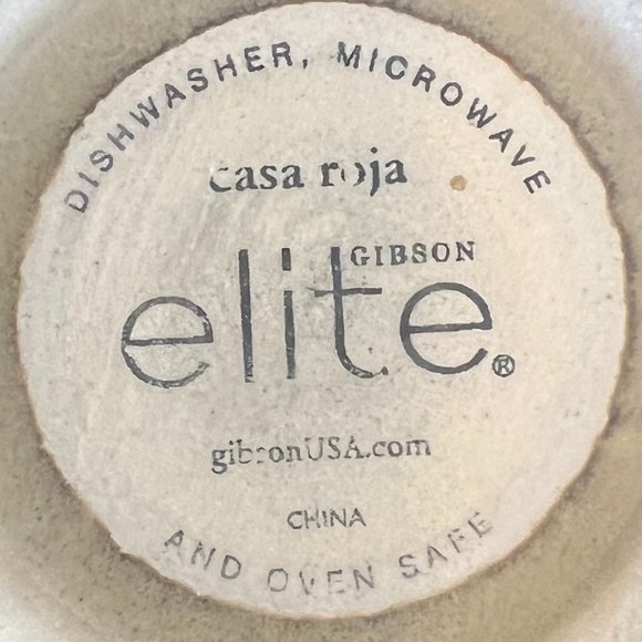 Pair of GIBSON Elite Casa Roja Stoneware Mugs w/ Small Square Glazed Tile Border - Picture 10 of 10